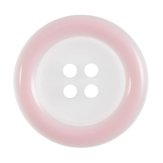 4 Hole Round Coloured Rim Button - 25mm - Light Pink [LC29.3]