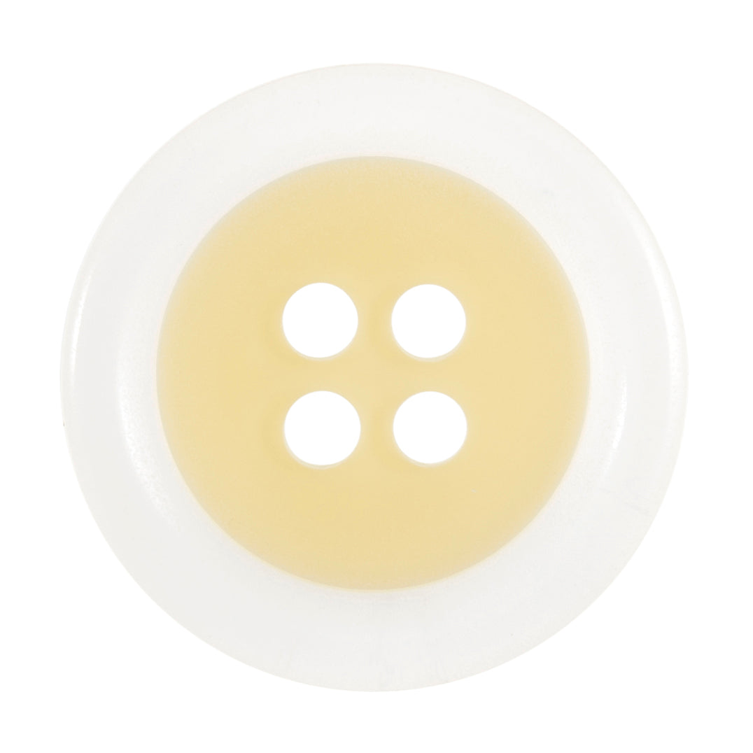 4 Hole Round Clear Rim Button - 20mm - Light Yellow [LC22.2]