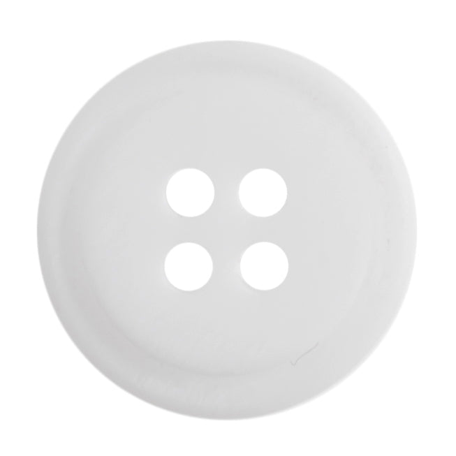 4 Hole Rimmed Ombre Button - 15mm - White