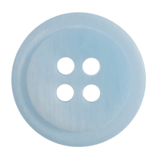 4 Hole Rimmed Ombre Button - 15mm - Light Blue