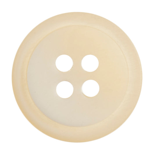 4 Hole Rimmed Ombre Button - 15mm - Cream [LC21.1]