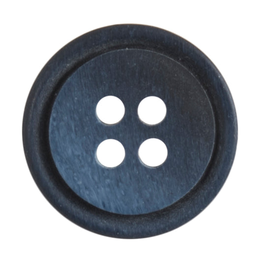 4 Hole Rimmed Ombre Button - 15mm - Navy