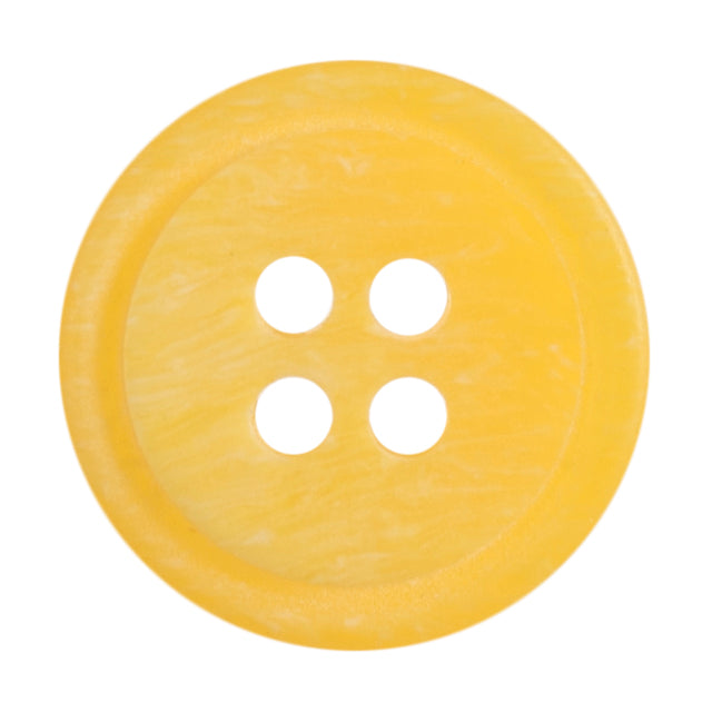 4 Hole Rimmed Ombre Button - 15mm - Yellow