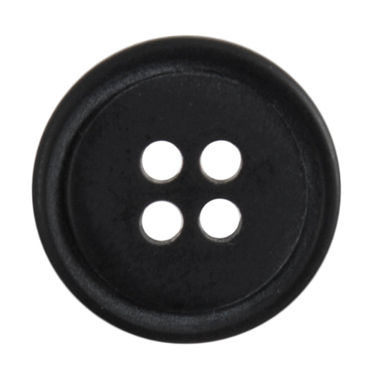 4 Hole Rimmed Ombre Button - 15mm - Black [LC28.5]
