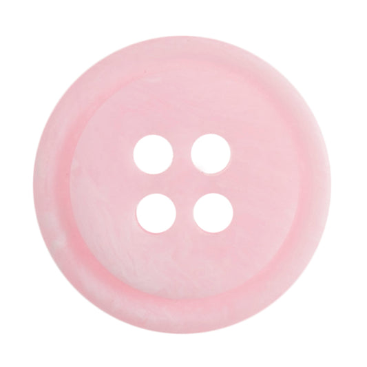 4 Hole Rimmed Ombre Button - 15mm - Light Pink LC35.1]