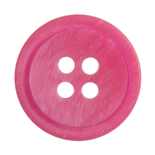 4 Hole Rimmed Ombre Button - 15mm - Fuchsia