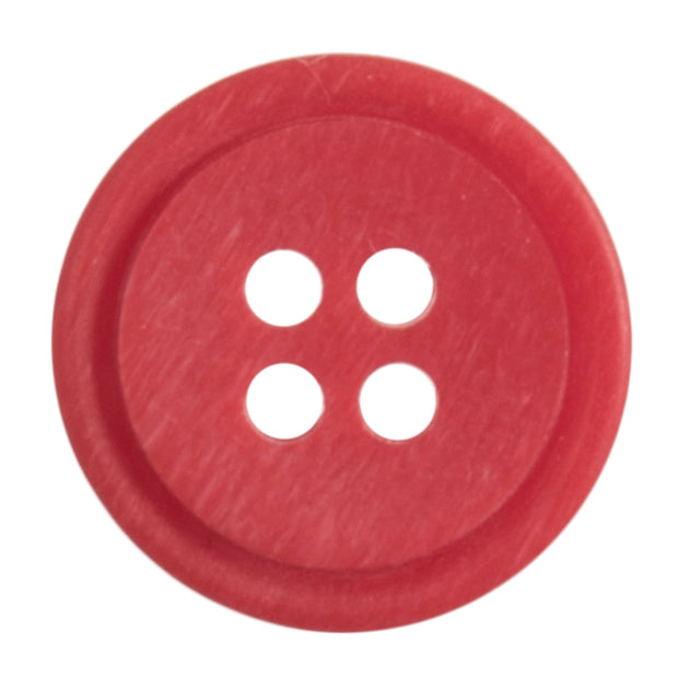 4 Hole Rimmed Ombre Button - 15mm - Red