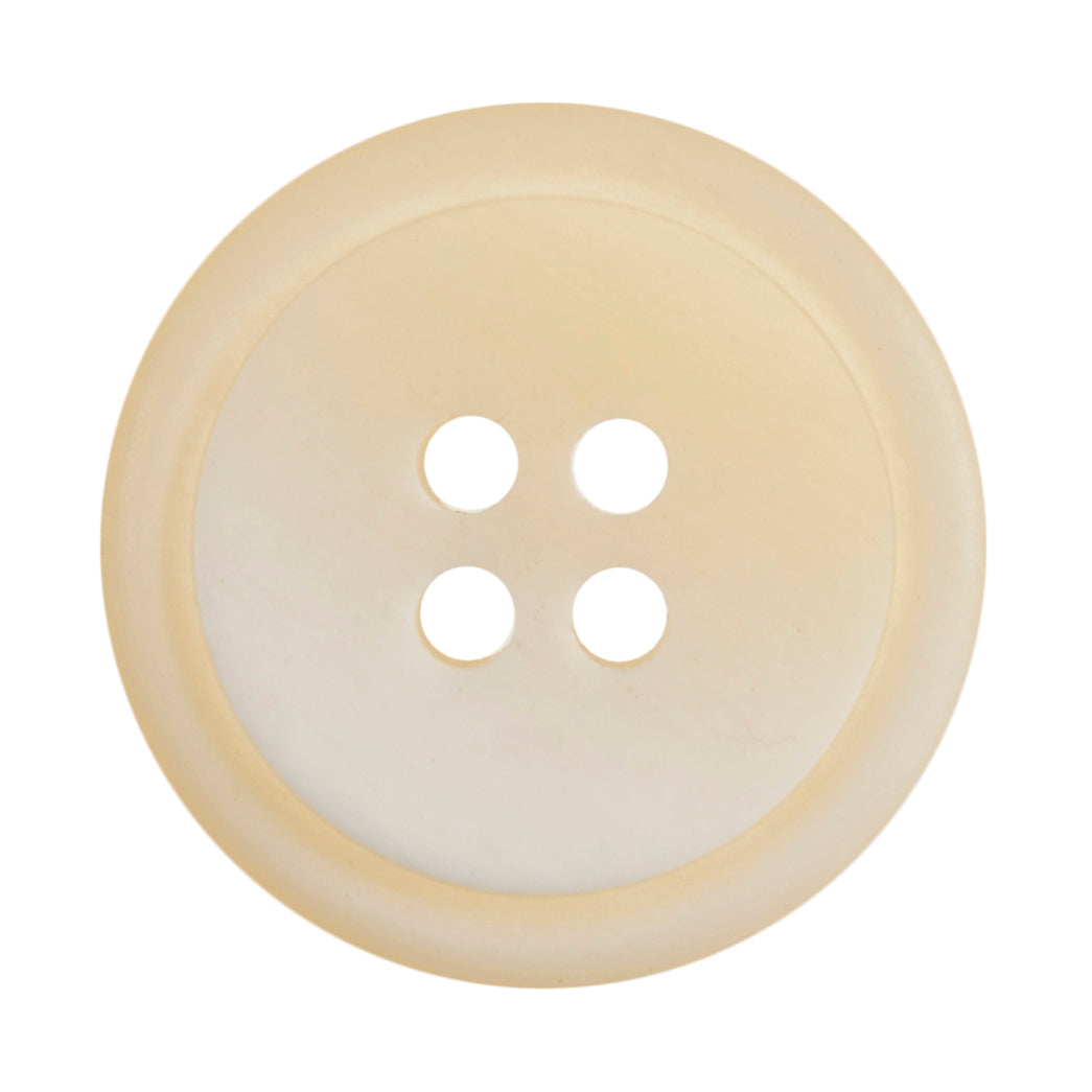 4 Hole Rimmed Ombre Button - 20mm - Cream