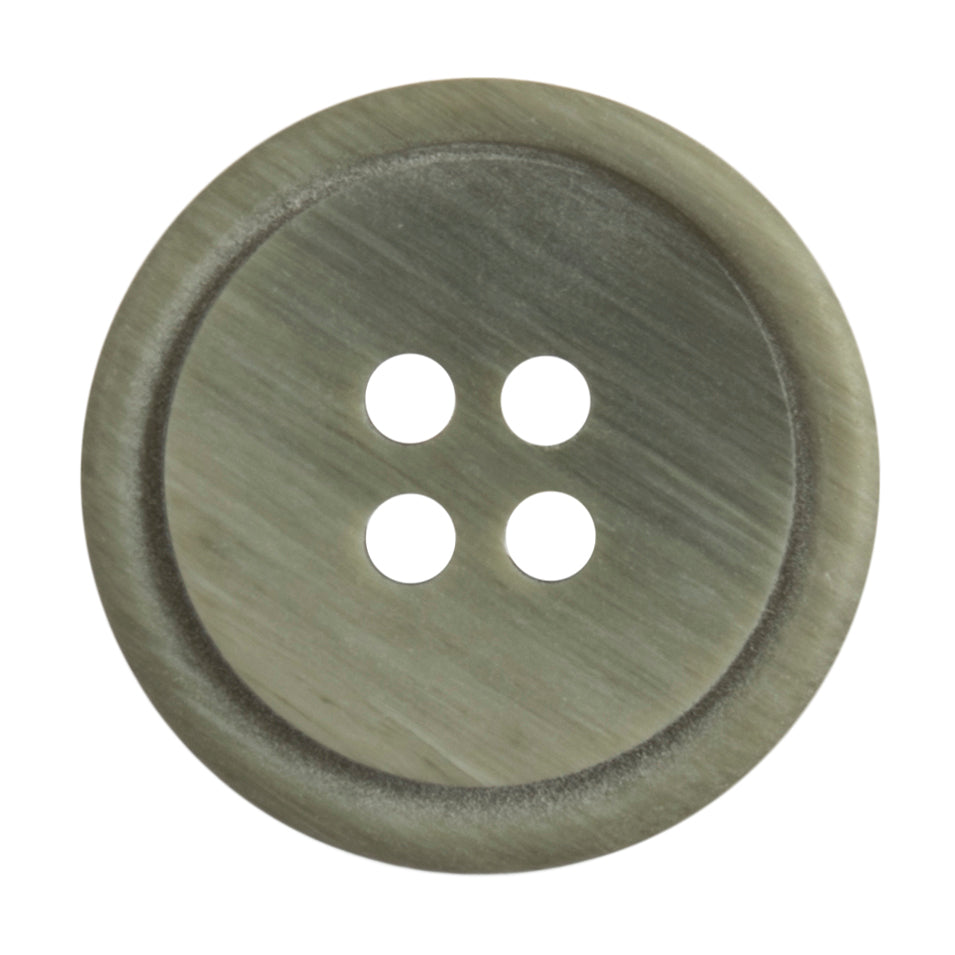 4 Hole Rimmed Ombre Button - 20mm - Khaki