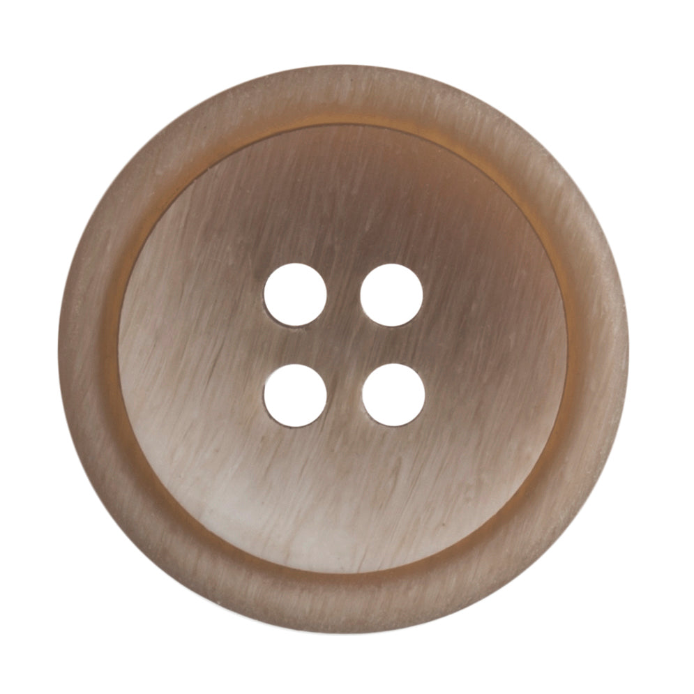 4 Hole Rimmed Ombre Button - 20mm - Brown