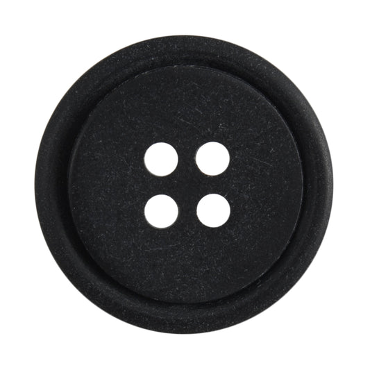 4 Hole Rimmed Ombre Button - 20mm - Black [LC20.6]