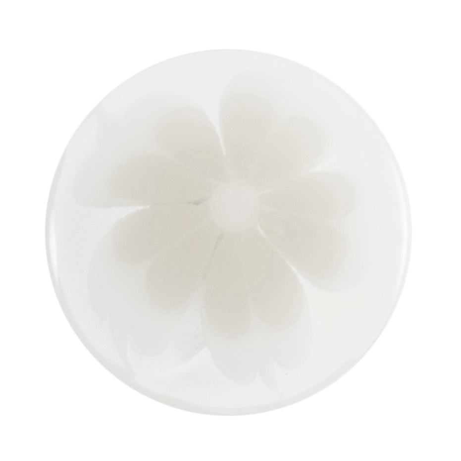 Pastel Flower Shank Button - 12mm - White