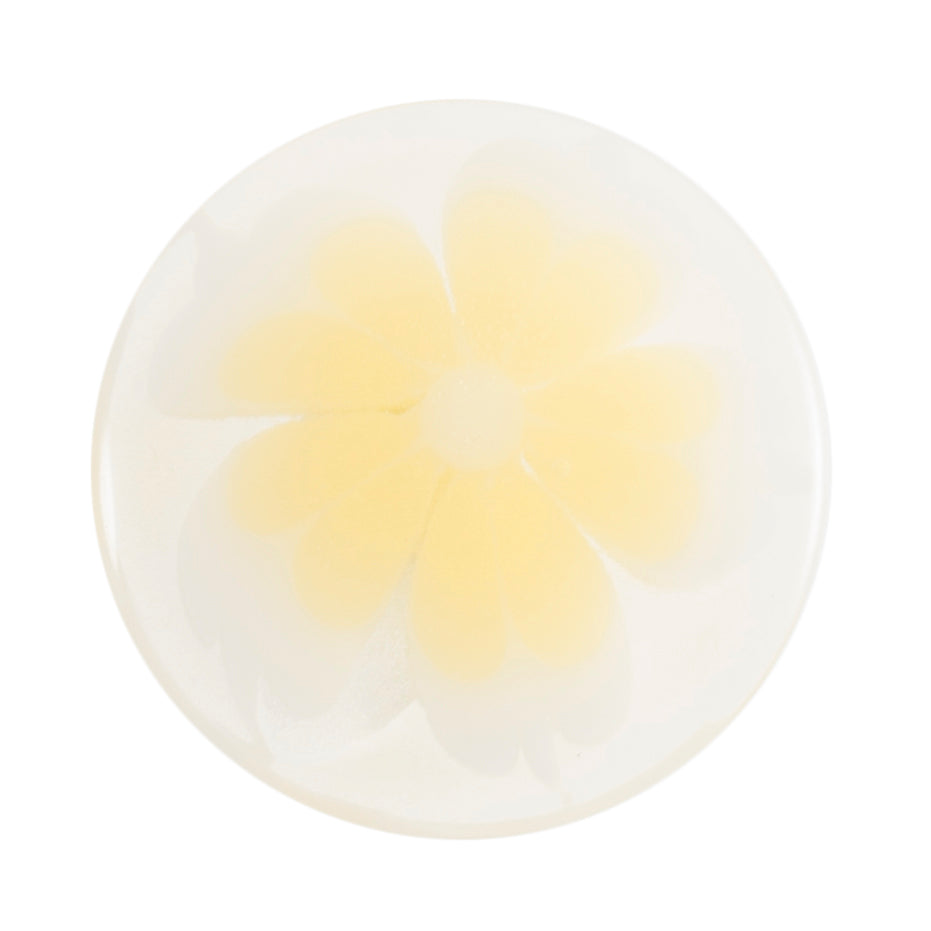 Pastel Flower Shank Button - 12mm - Yellow