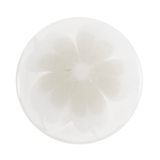 Pastel Flower Shank Button - 18mm - White [LC20.8]