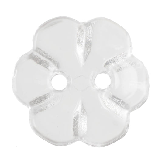 2 Hole Six Petal Button - 11mm - Transparent [LC29.5]