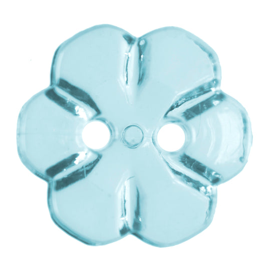 2 Hole Six Petal Button - 11mm - Light Blue [LC28.2]