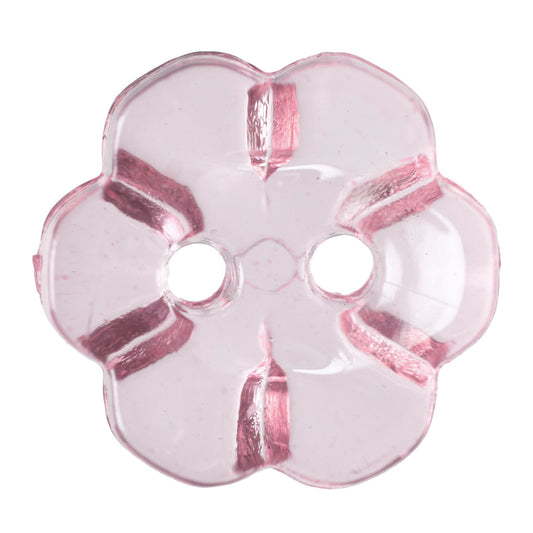 2 Hole Six Petal Button - 18mm - Light Pink