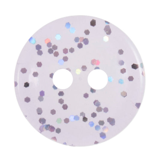 2 Hole Glitter Button - 11mm - Lilac [LC30.2]