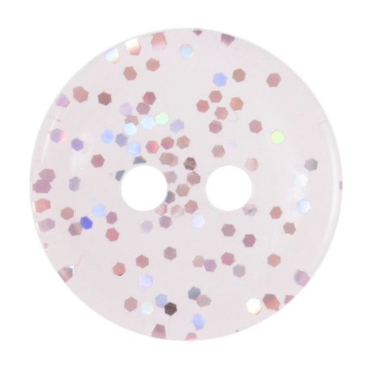 2 Hole Glitter Button - 11mm - Light Pink [LC30.8]