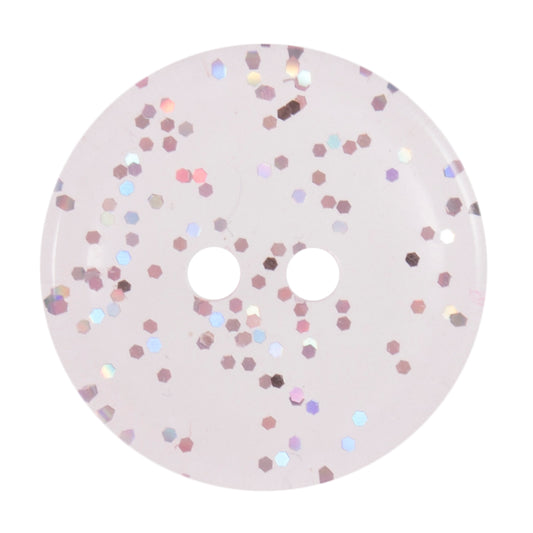 2 Hole Glitter Button - 15mm - Light Pink [LC25.2]