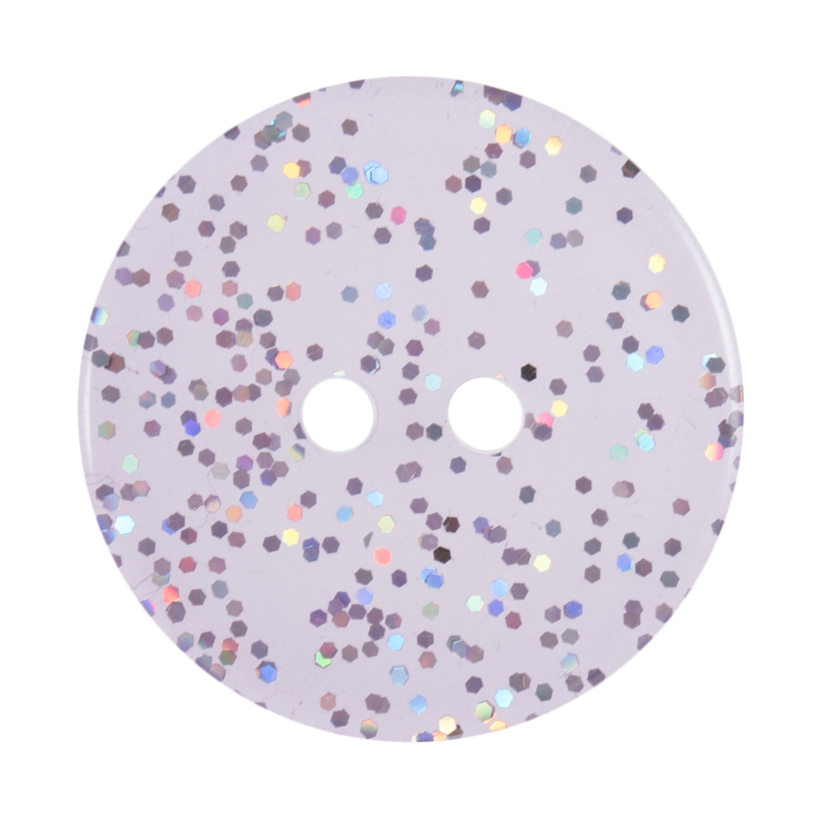 2 Hole Glitter Button - 19mm - Lilac