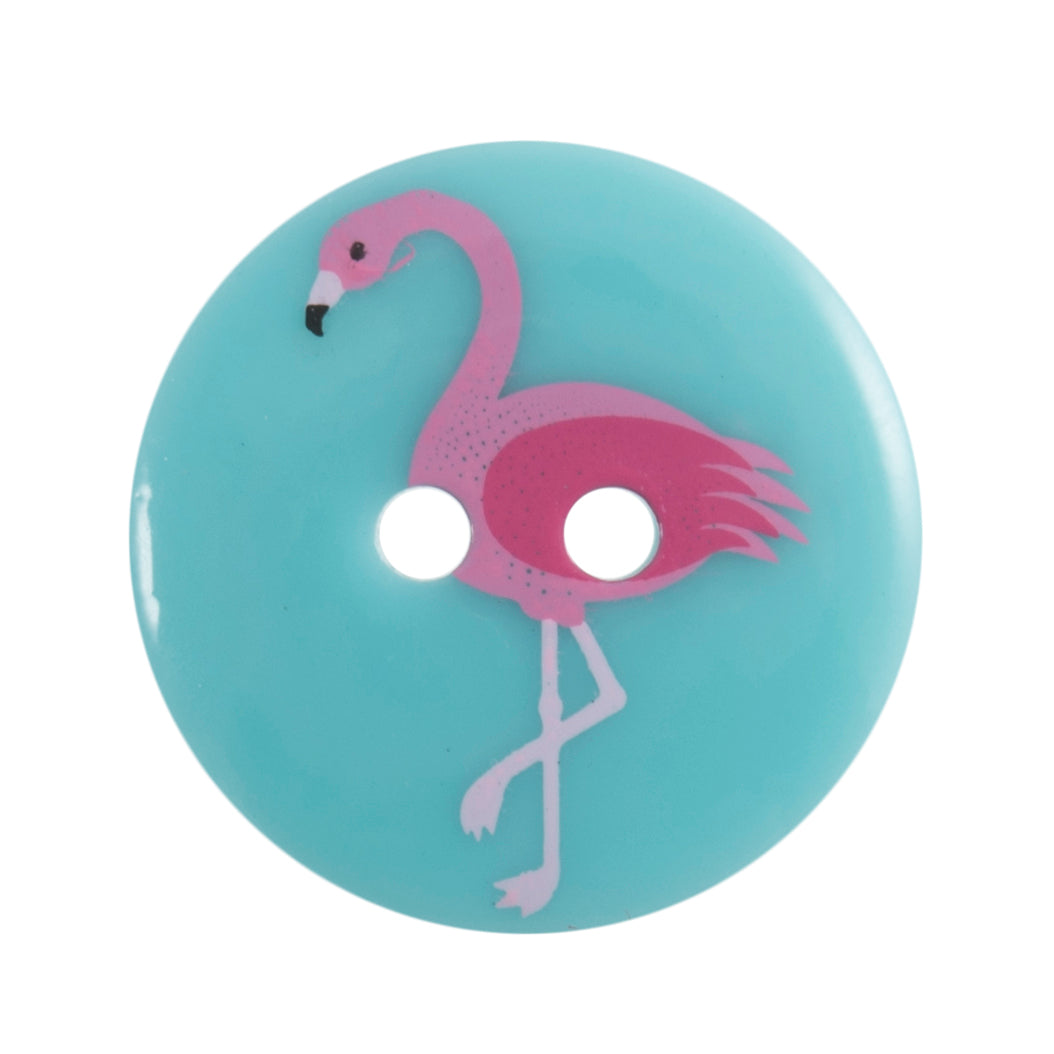 2 Hole Flamingo Button - 19mm - Blue [LC31.3]