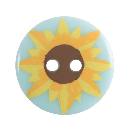 2 Hole Sunflower Button - 19mm - Blue [LC27.8]