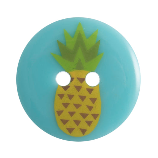 2 Hole Pineapple Button - 19mm - Blue [LC25.8]