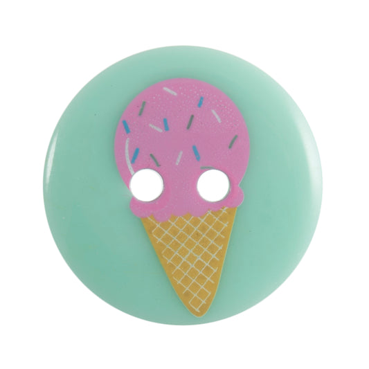 2 Hole Ice Cream Button - 19mm - Mint Green