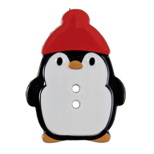 2 Hole Christmas Penguin Button - 29mm