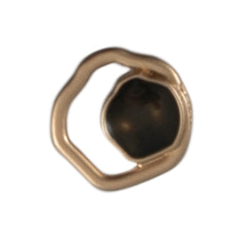 Abstract Metal & Enamel Shank Button - 12mm - Gold/Black [LC3.4]