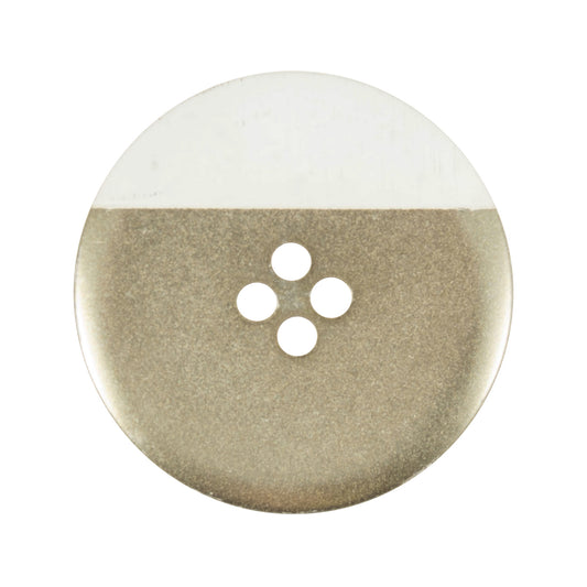 4 Hole Metallic Contrast Button - 22mm - Transparent/Gold [LC16.3]