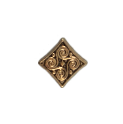 Square Filigree Shank Button - 11mm - Gold [LC14.7]