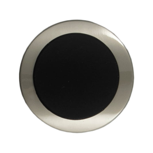 Metal Curved Shank Button - 34mm - Silver & Black [LB39.5]
