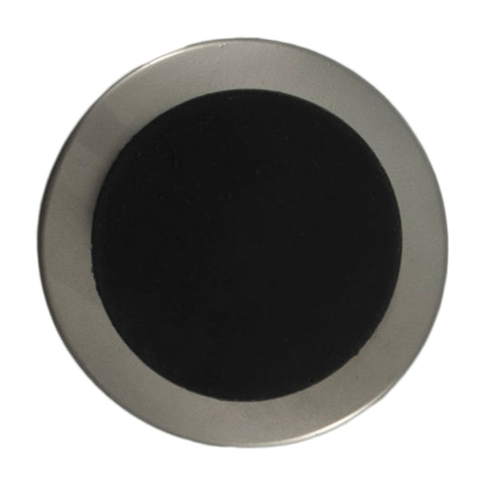 Metal Curved Shank Button - 40mm - Silver & Black [XLA4.4]