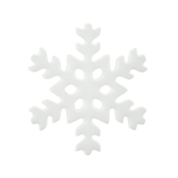 Christmas Snowflake Button - 18mm - White [LC3.7]
