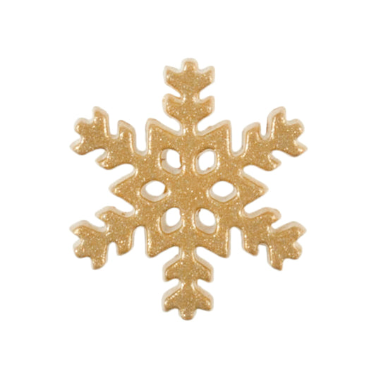 Christmas Snowflake Button - 18mm - Gold [LB37.4]
