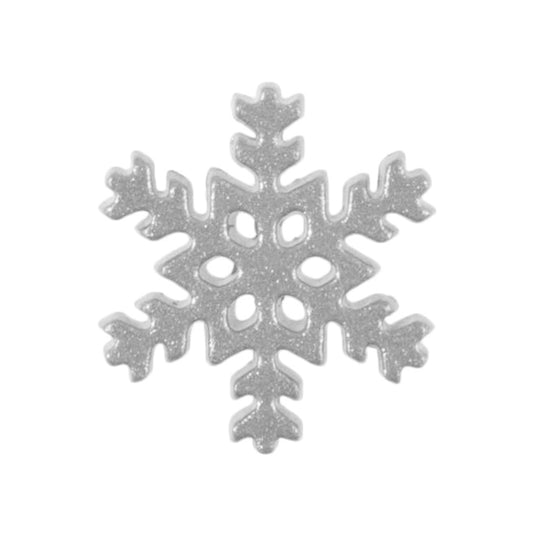 Christmas Snowflake Button - 18mm - Silver [LC12.1]
