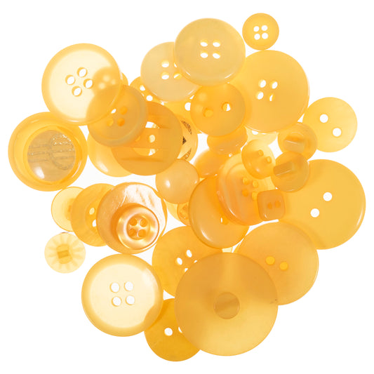 50g Mixed Selection Craft Buttons - Yellow