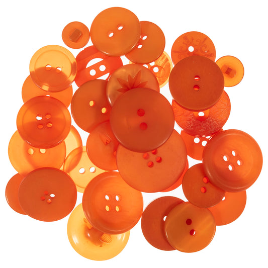 50g Mixed Selection Craft Buttons - Orange