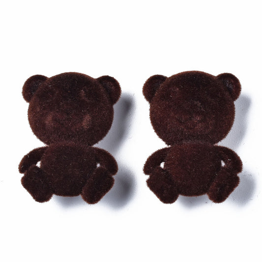 Fuzzy Teddy Bear Fabric Shank Button - 29mm - Brown