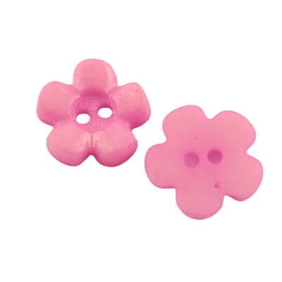 2 Hole Plastic Flower Button - 15mm - Pink [LA33.2]