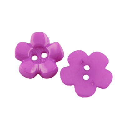 2 Hole Plastic Flower Button - 15mm - Orchid [LA32.6]