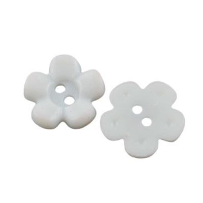2 Hole Plastic Flower Button - 15mm - White [LA32.1]