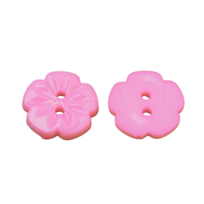 2 Hole Plastic Flower Design Button - 15mm - Pink [LA36.6]