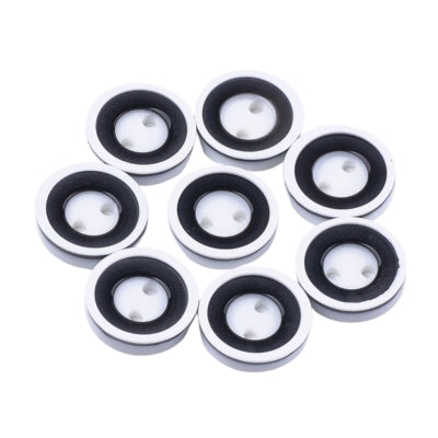 2 Hole Resin Two Tone Button - 13mm - Black/White [LB4.5]