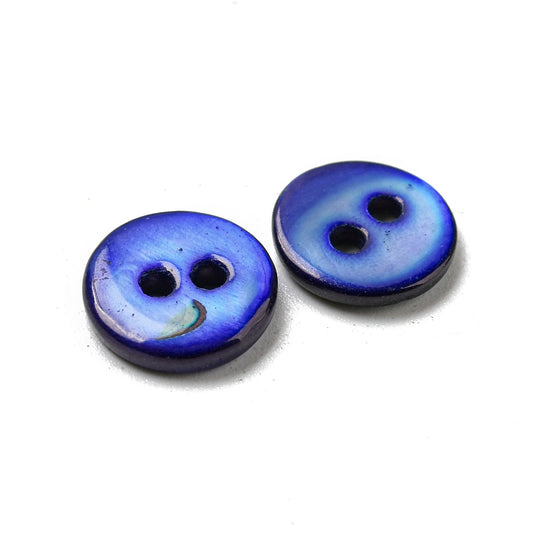 2 Hole Freshwater Shell Button - 09mm - Dark Blue [LB8.4]