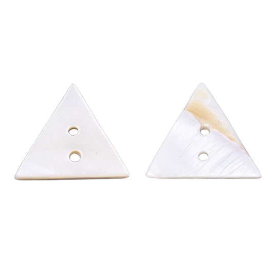 2 Hole Freshwater Shell Triangle Button - 18mm - Cream