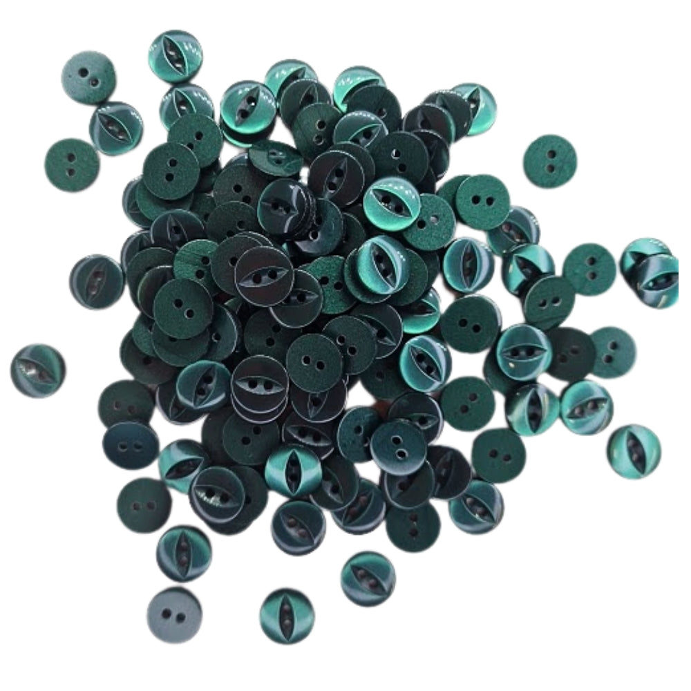 Polyester Fisheye Button - 11mm - Dark Green [LA24.2]