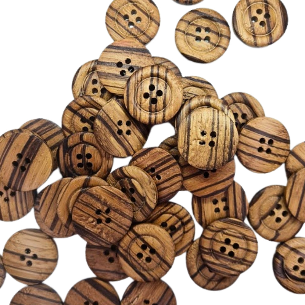 4 Hole Olive Wood Button - 28mm [XLB3.2]